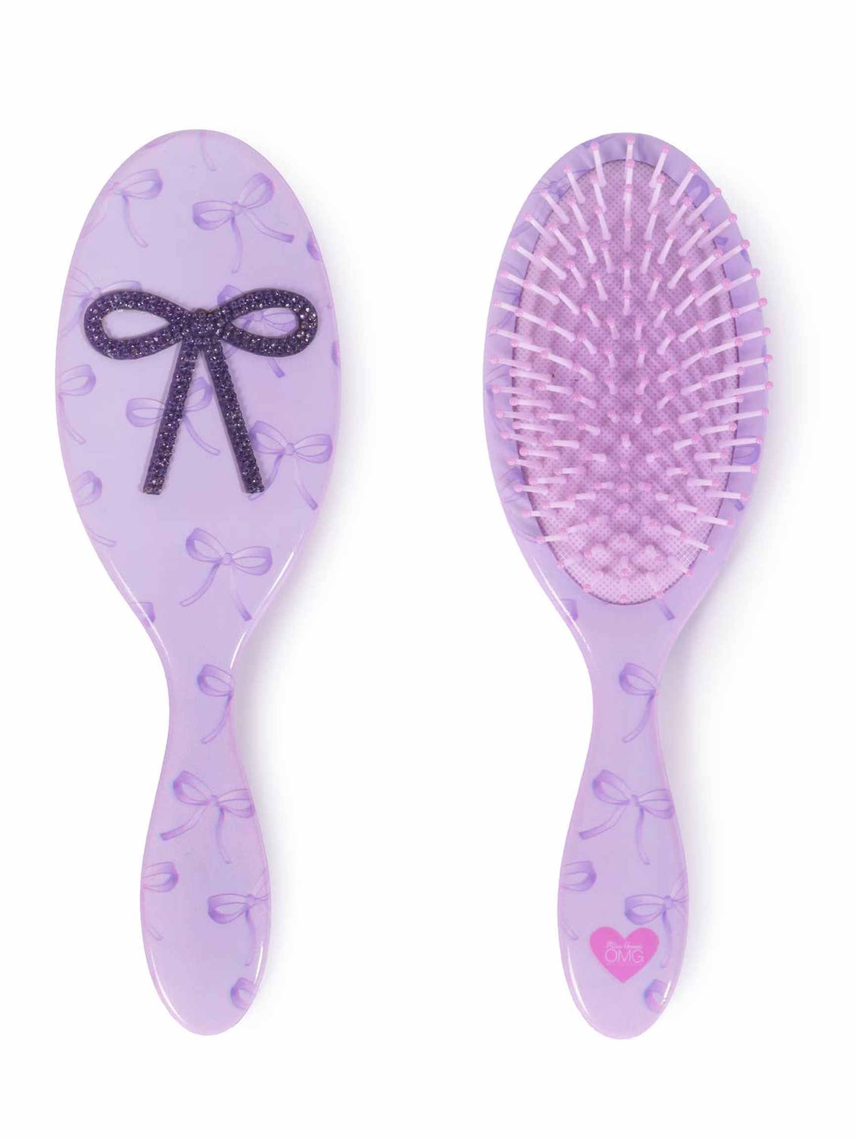 Lavender Bow Printed Hairbrush