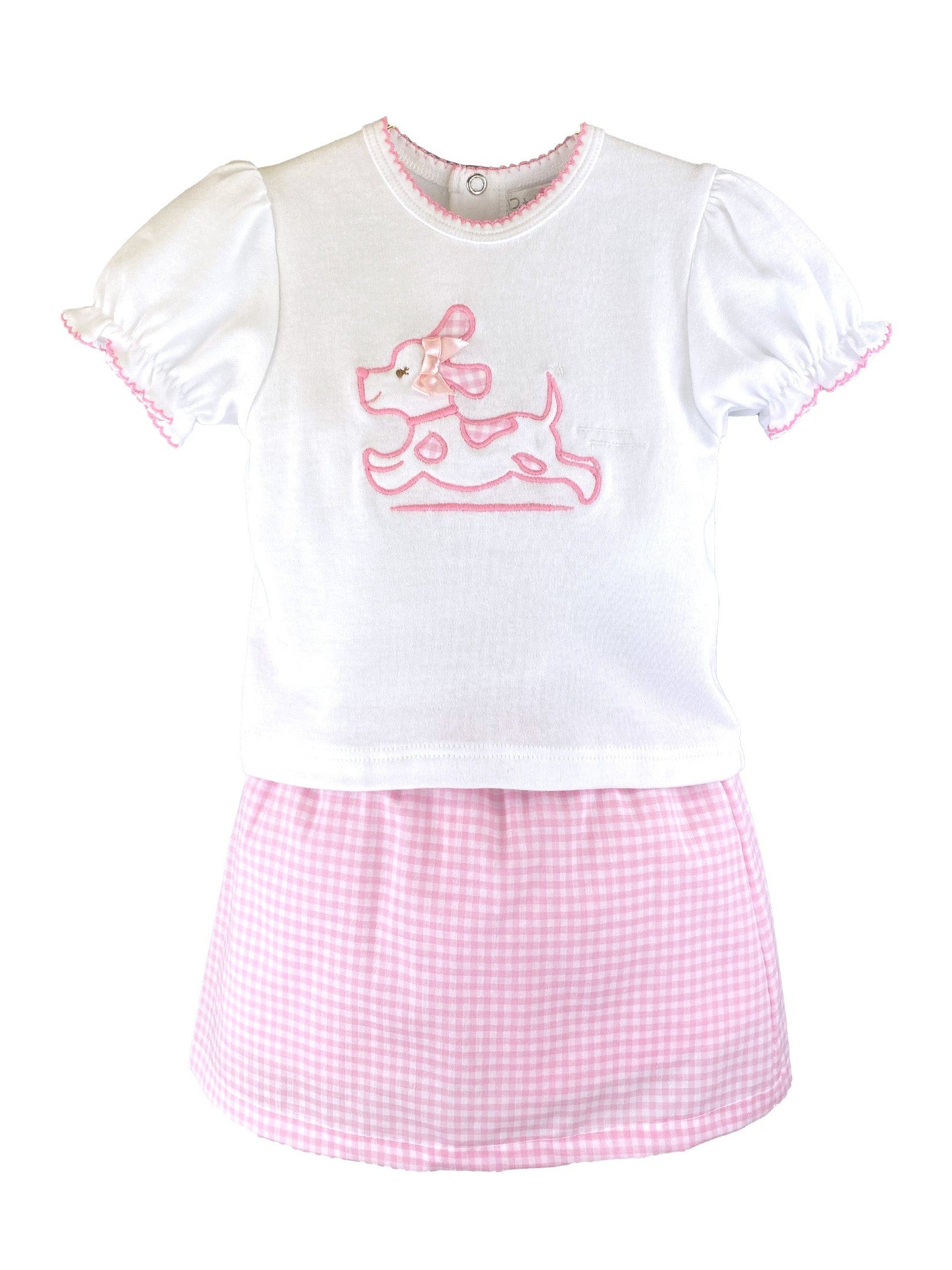 Puppy Applique Skirt Set