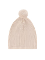 Rib Knit Pom Pom Beanie