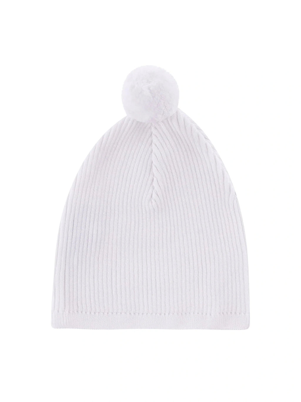 Rib Knit Pom Pom Beanie