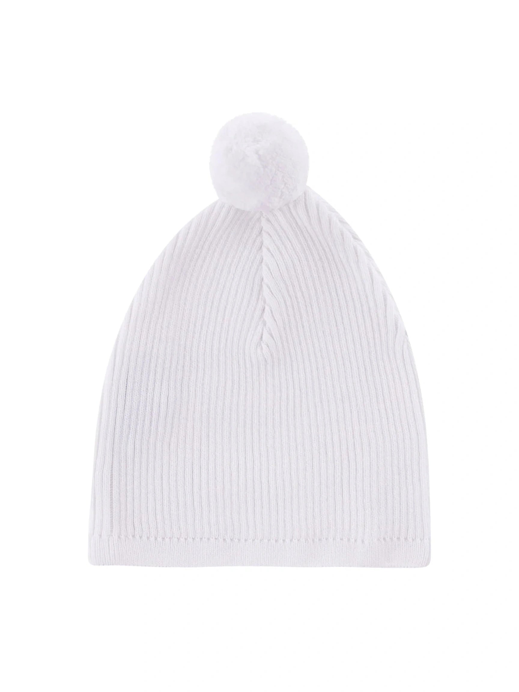 Rib Knit Pom Pom Beanie