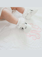 Rosalie Heart Crib Shoe, White