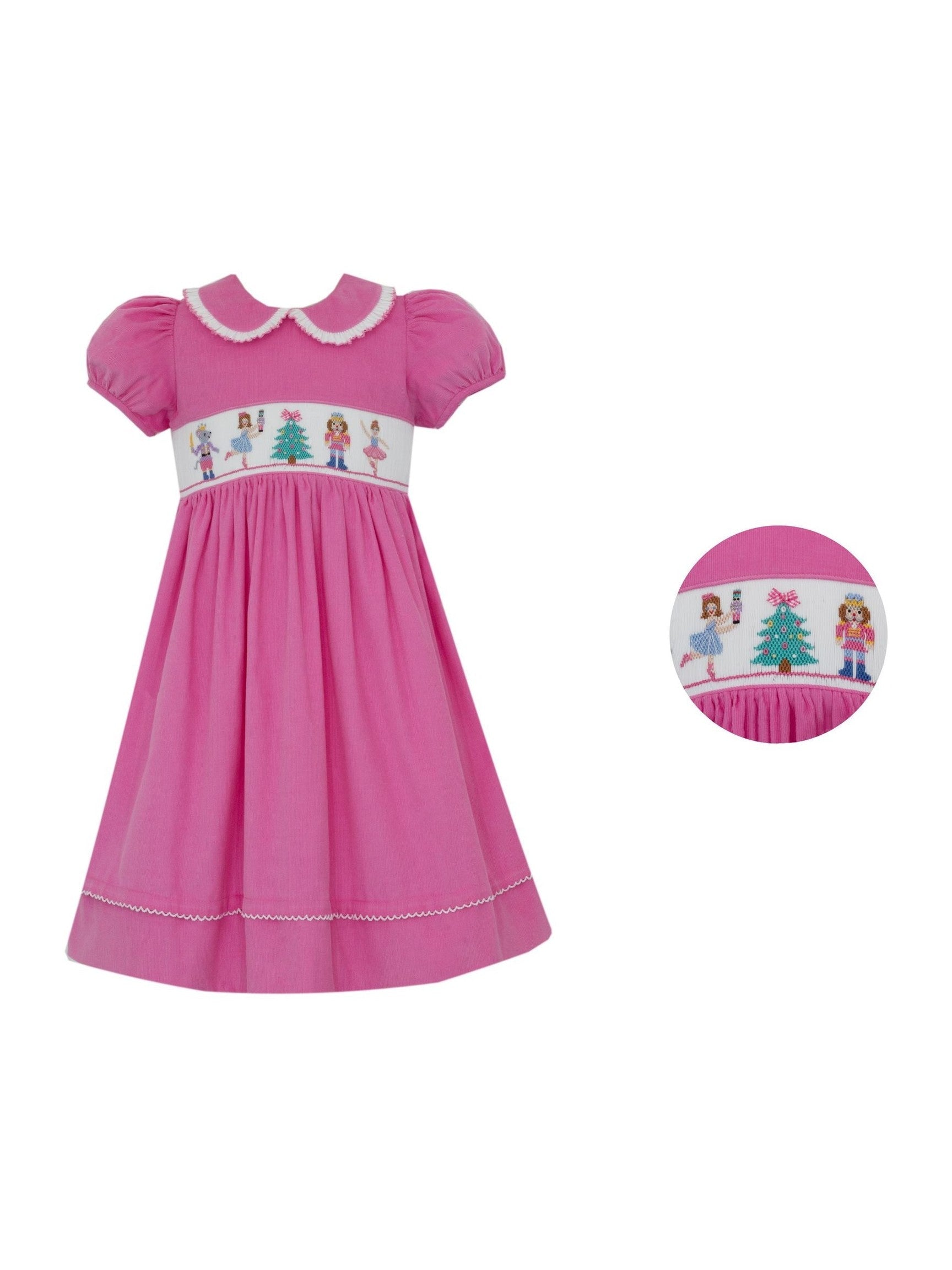 PRE-ORDER Nutcracker Pink Corduroy Dress – Posh Tots Children's Boutique