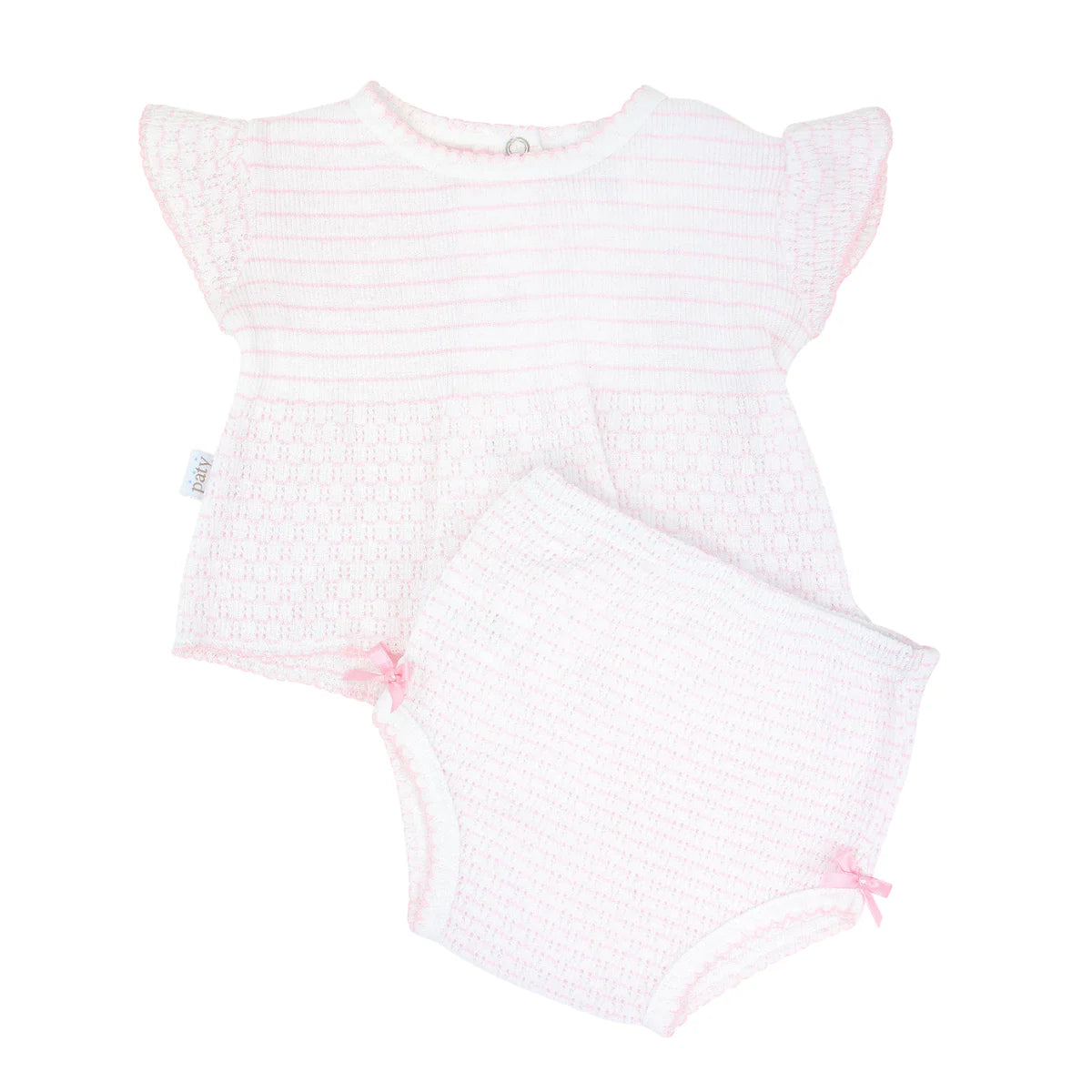 Paty Knit, 2 PC Pinstripe Diaper Set