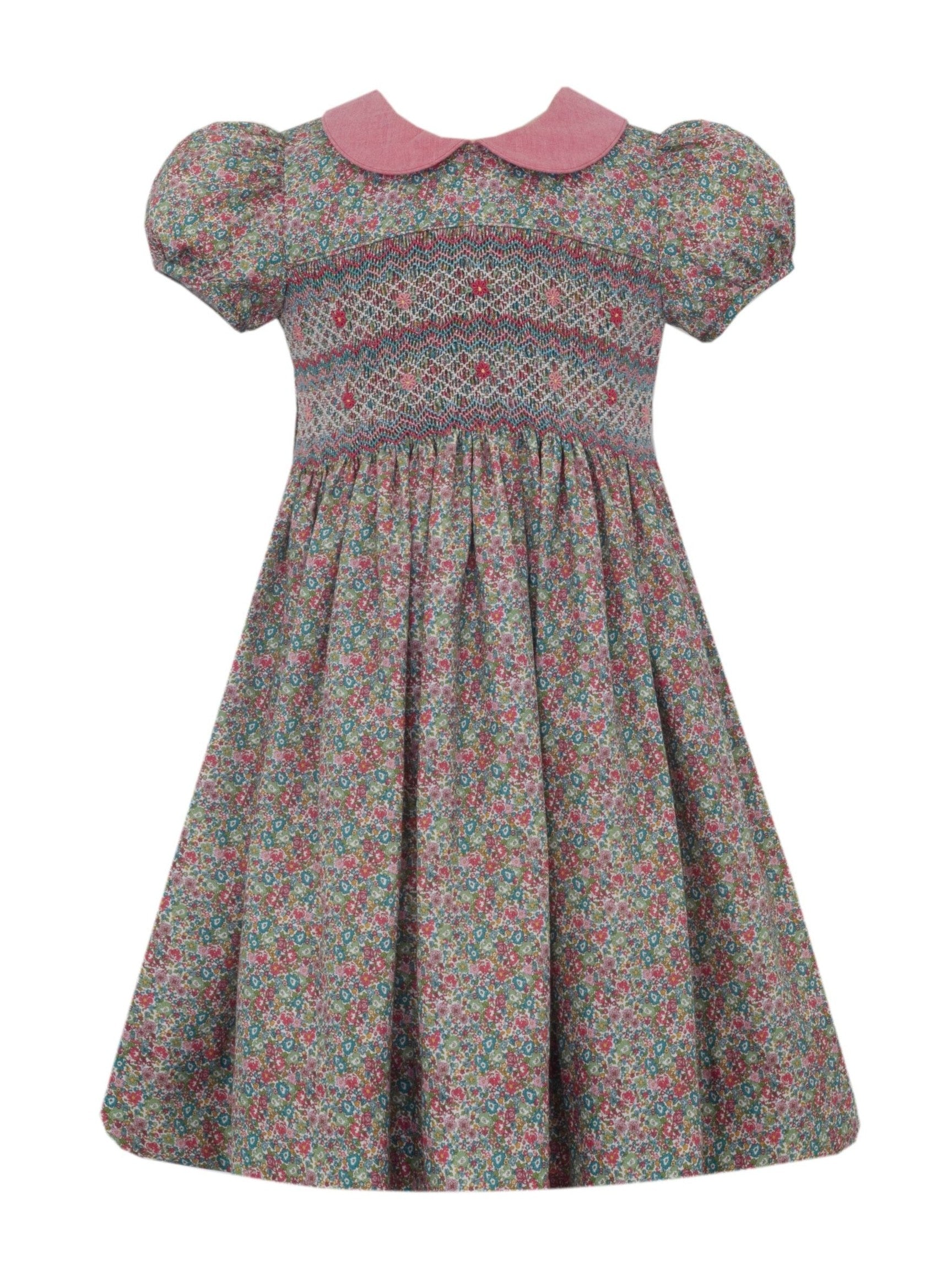 Giselle Green & Pink Multi Floral Dress