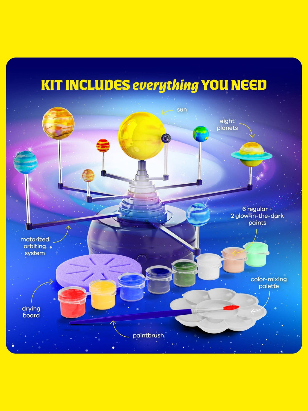 360Â° Orbiting Solar System for Kids, Paint & Build Model Kit