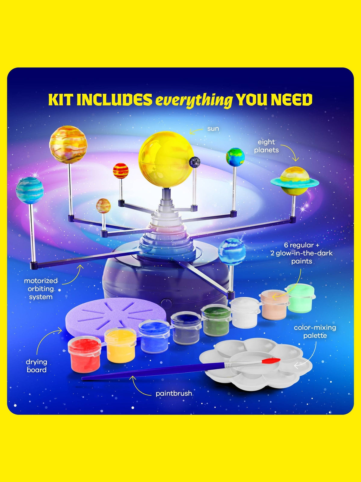 360Â° Orbiting Solar System for Kids, Paint & Build Model Kit