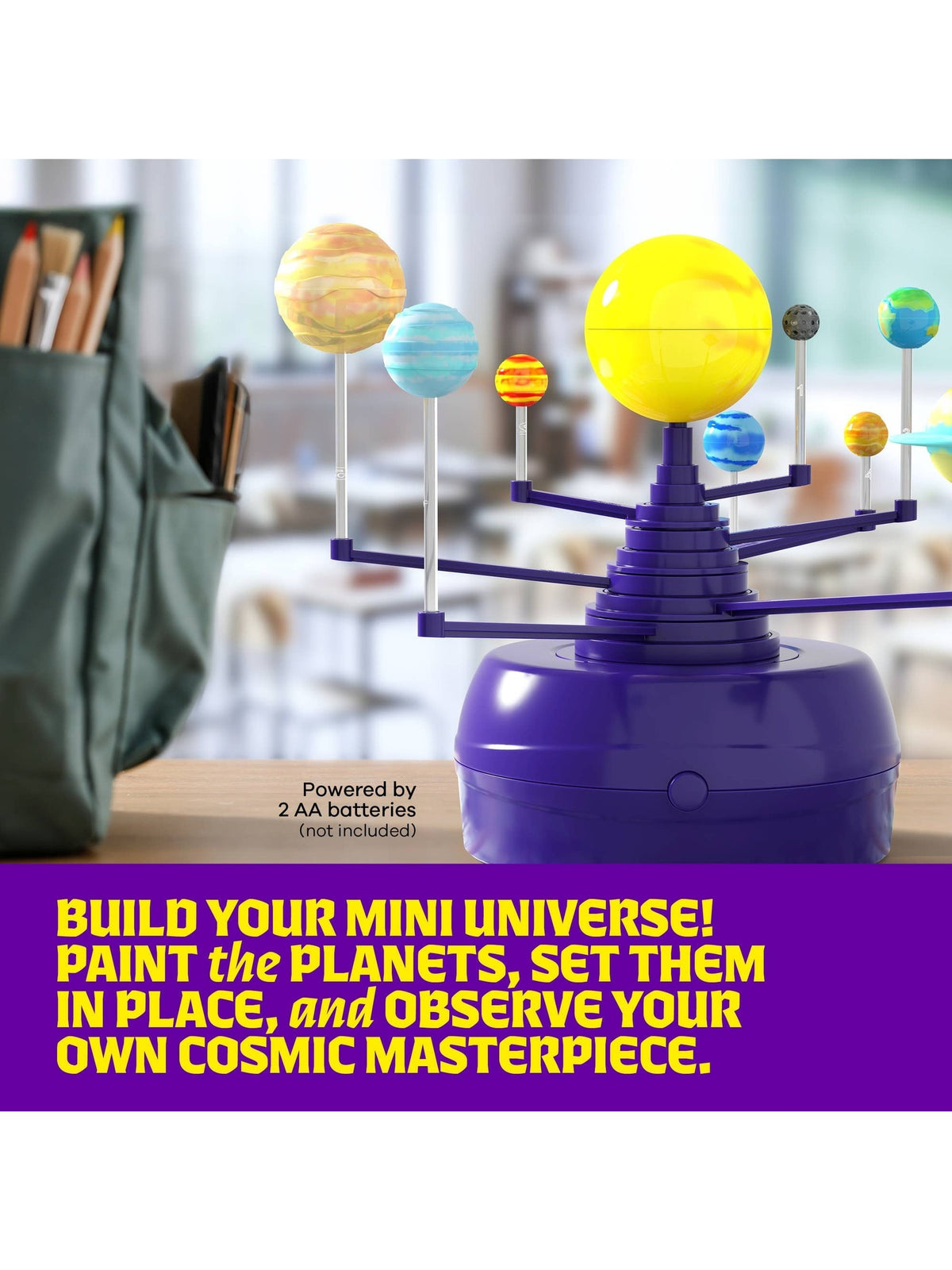 360Â° Orbiting Solar System for Kids, Paint & Build Model Kit