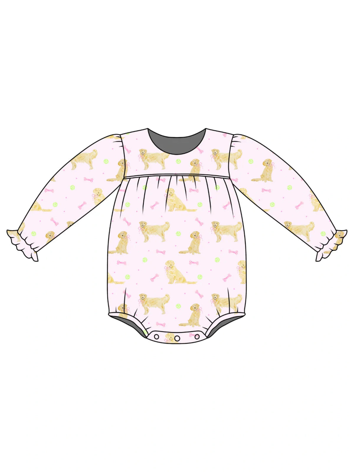 PRE-ORDER Long Sleeve Abigail Bubble - Puppy Pals