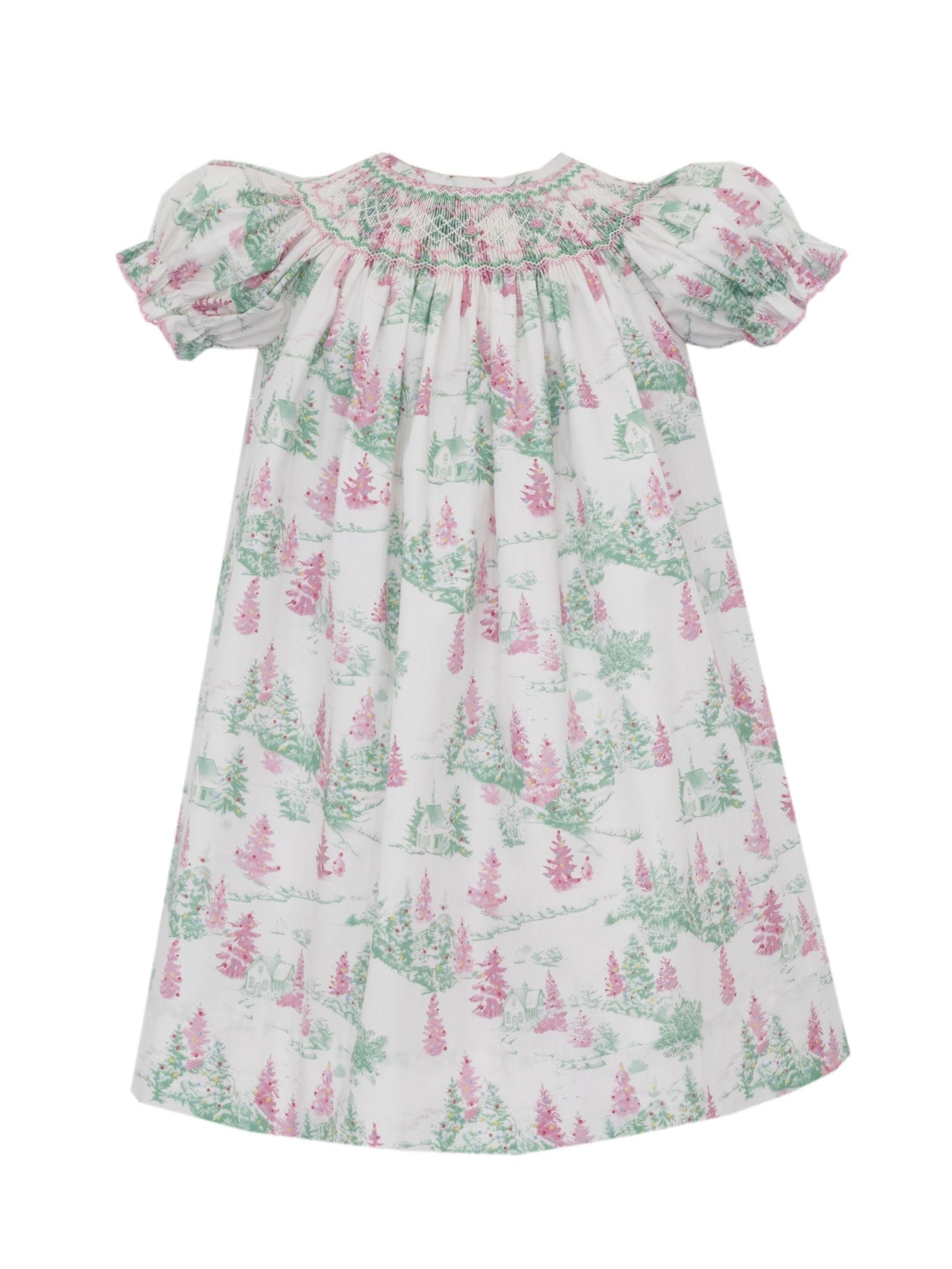 Noel X'Mas Toile Pink And Green Bishop