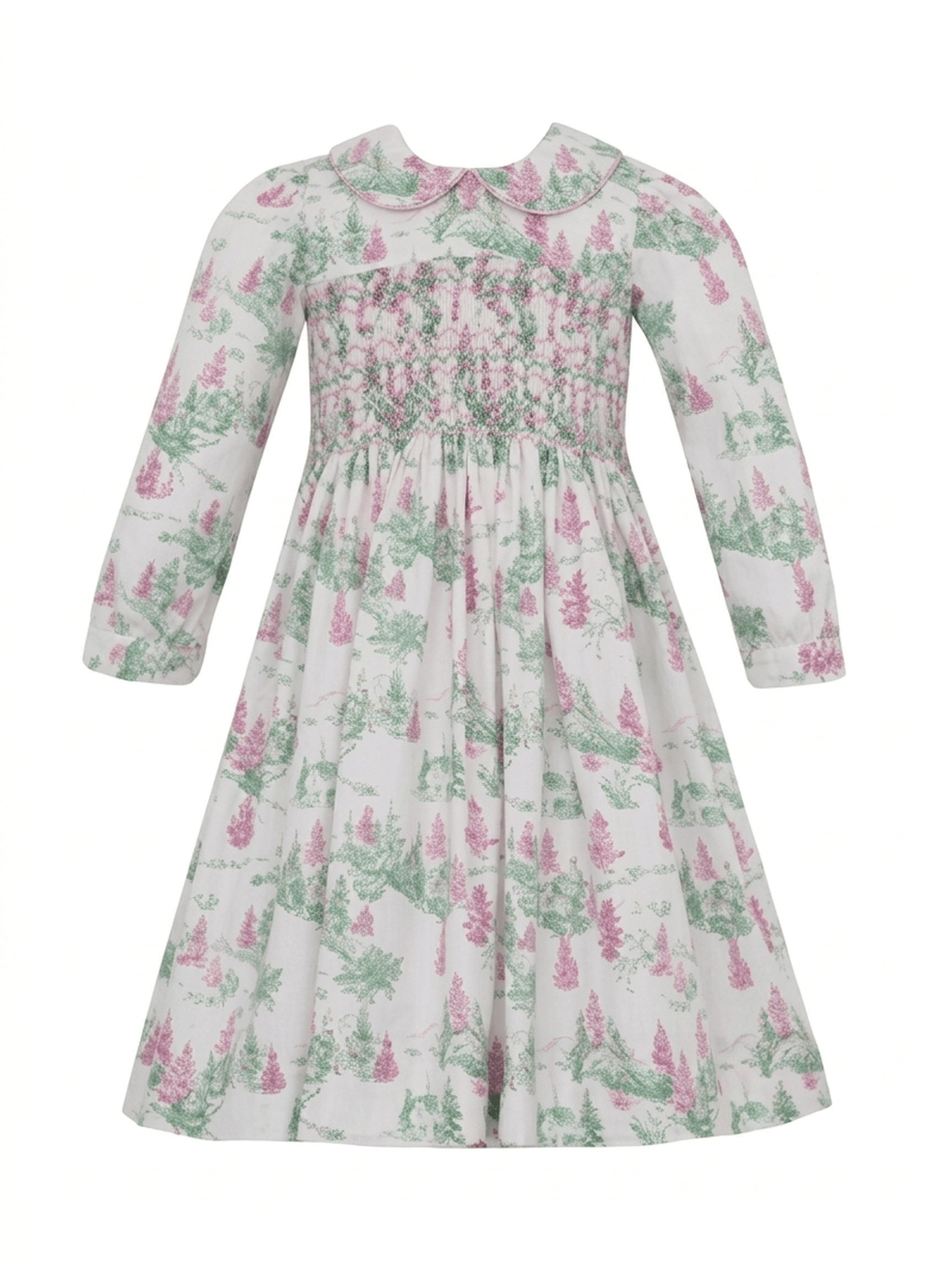 Noel X'Mas Toile Pink And Green Dress