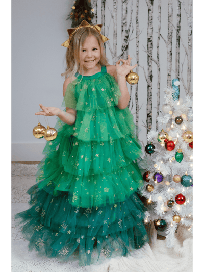 Christmas Tree Dress & Headpiece