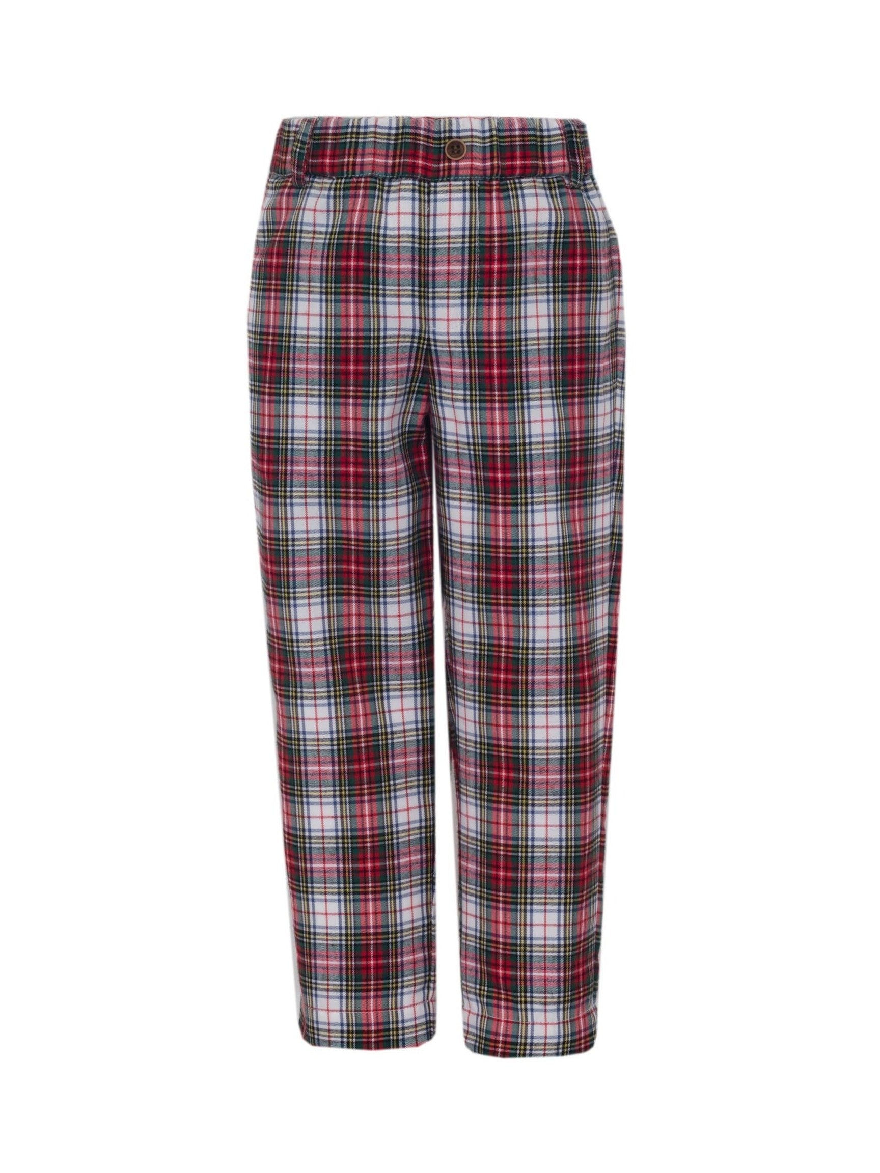 Charles Red & White Plaid Boy's Pants