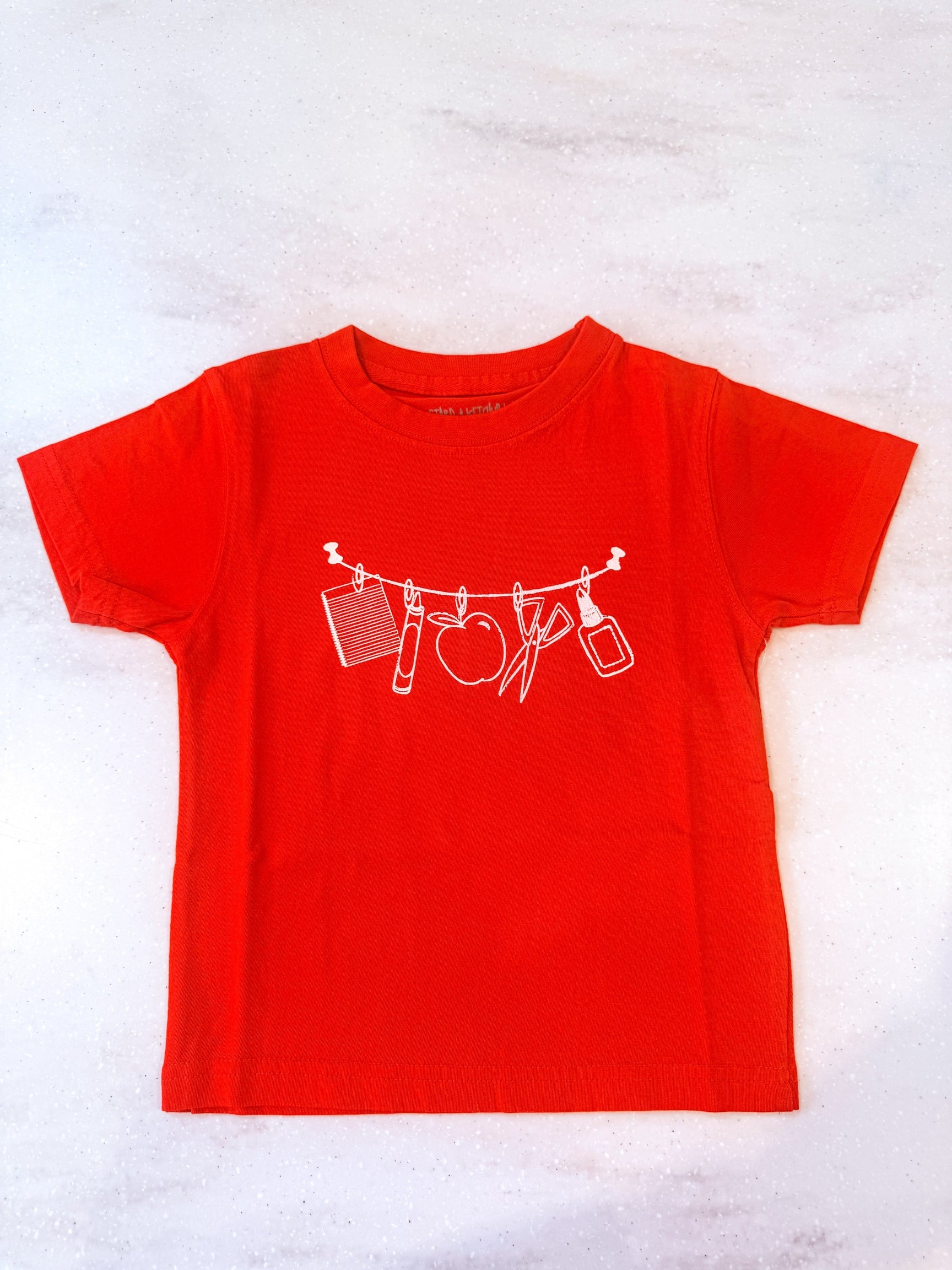 Short Sleeve Red School Supplies T-Shirt
