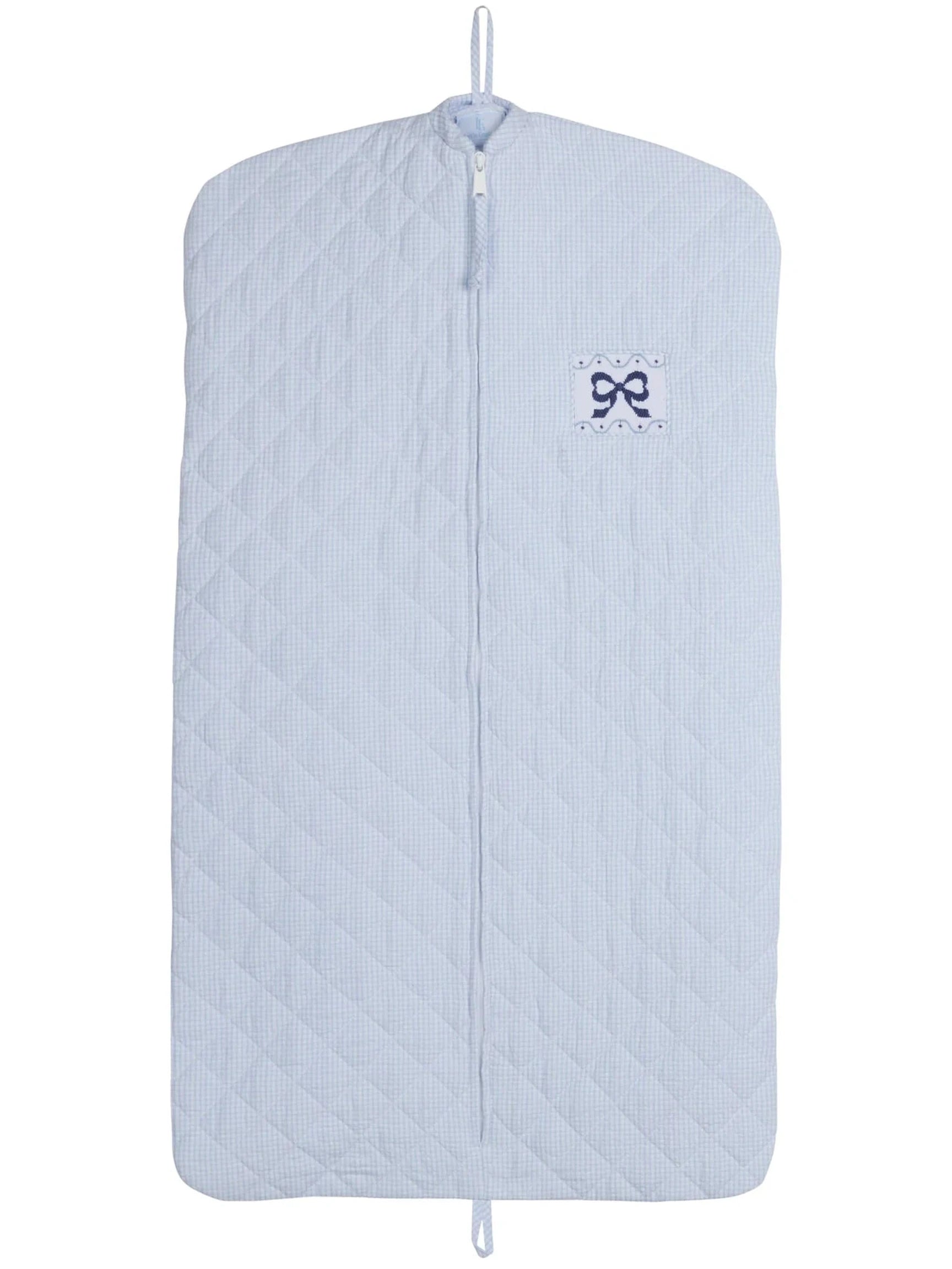 Quilted Luggage - Blue Bow