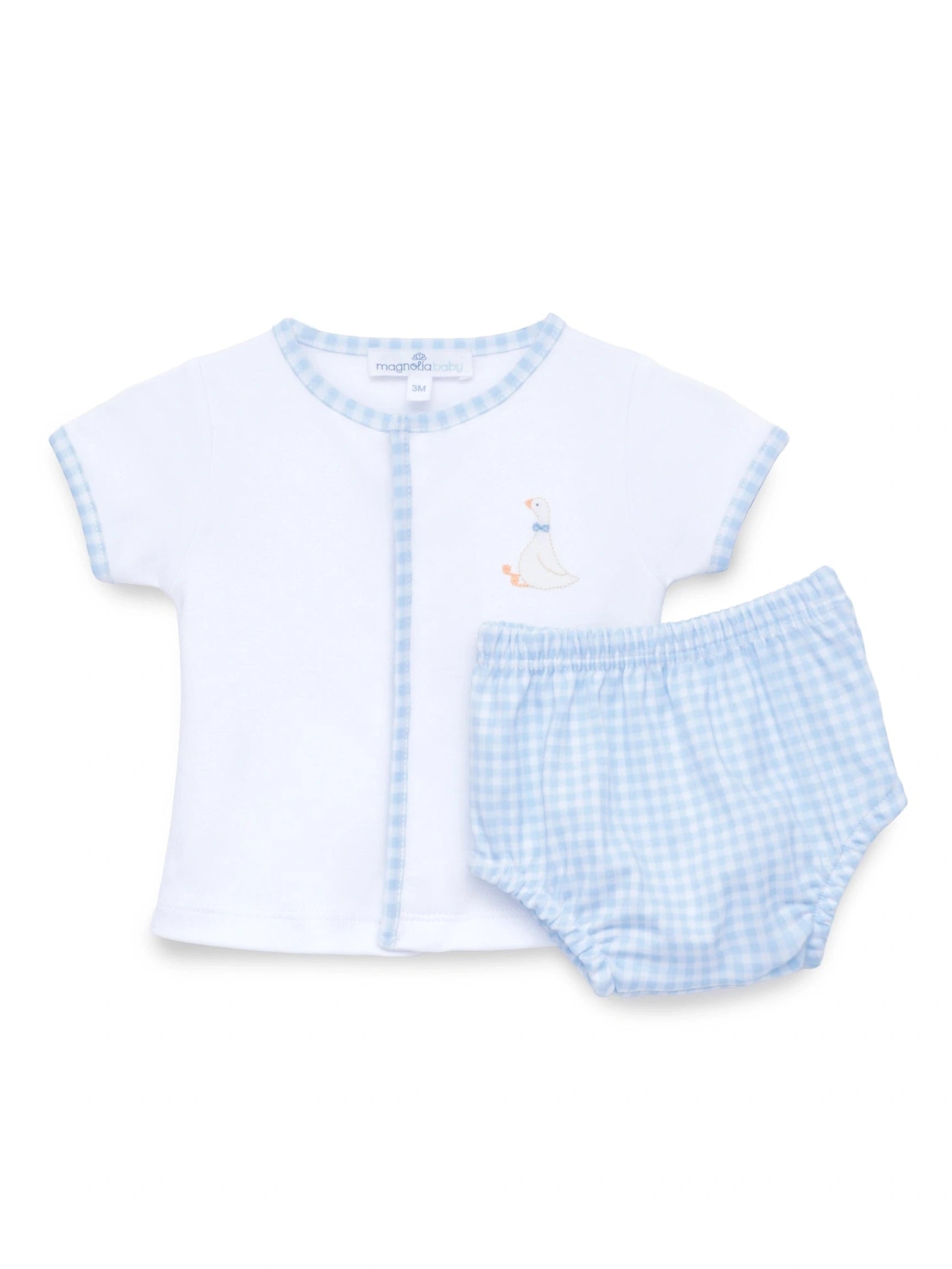Silly Goose Diaper Cover Set - Light Blue