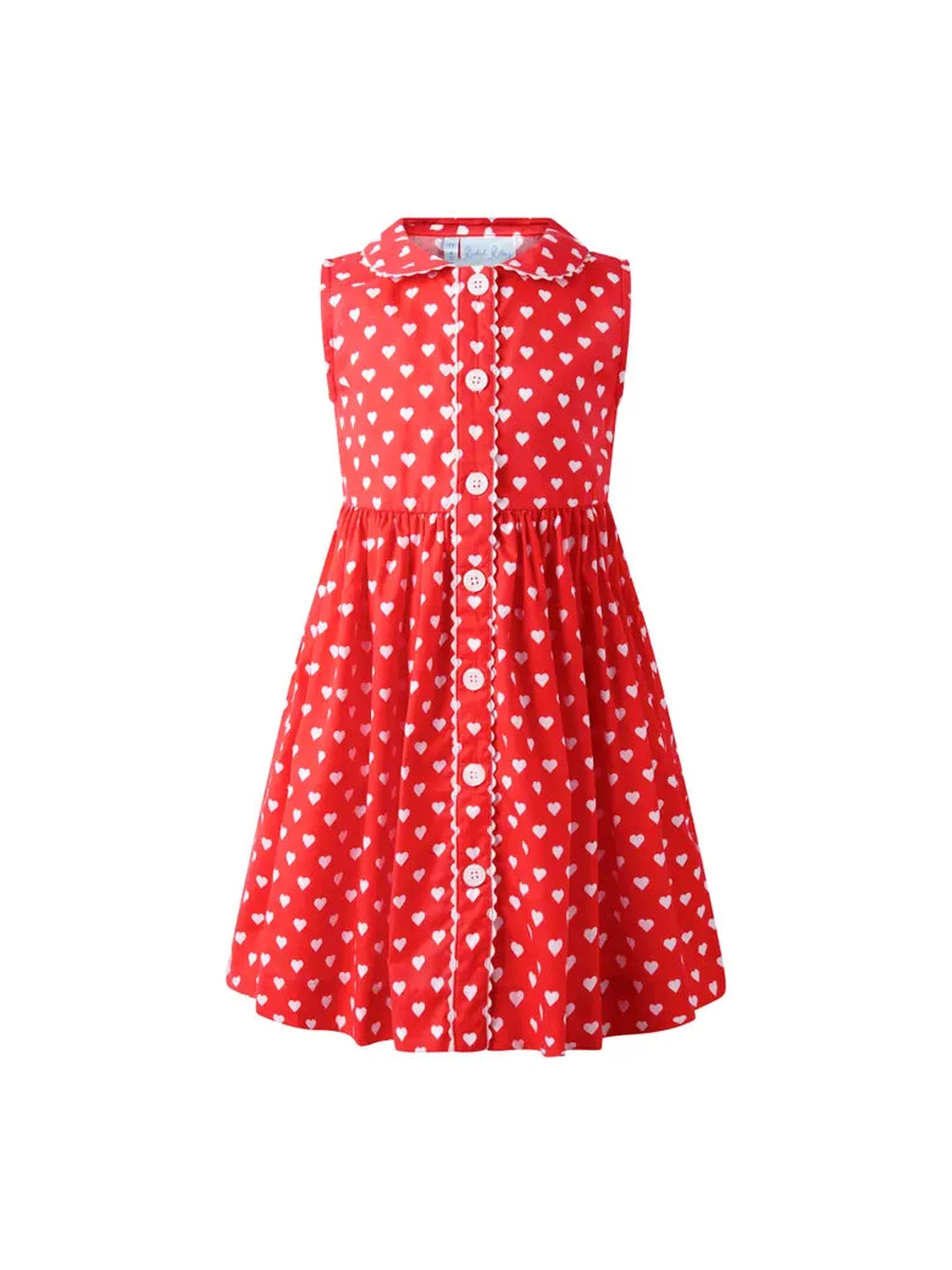 Heart Sleeveless Button Front Dress