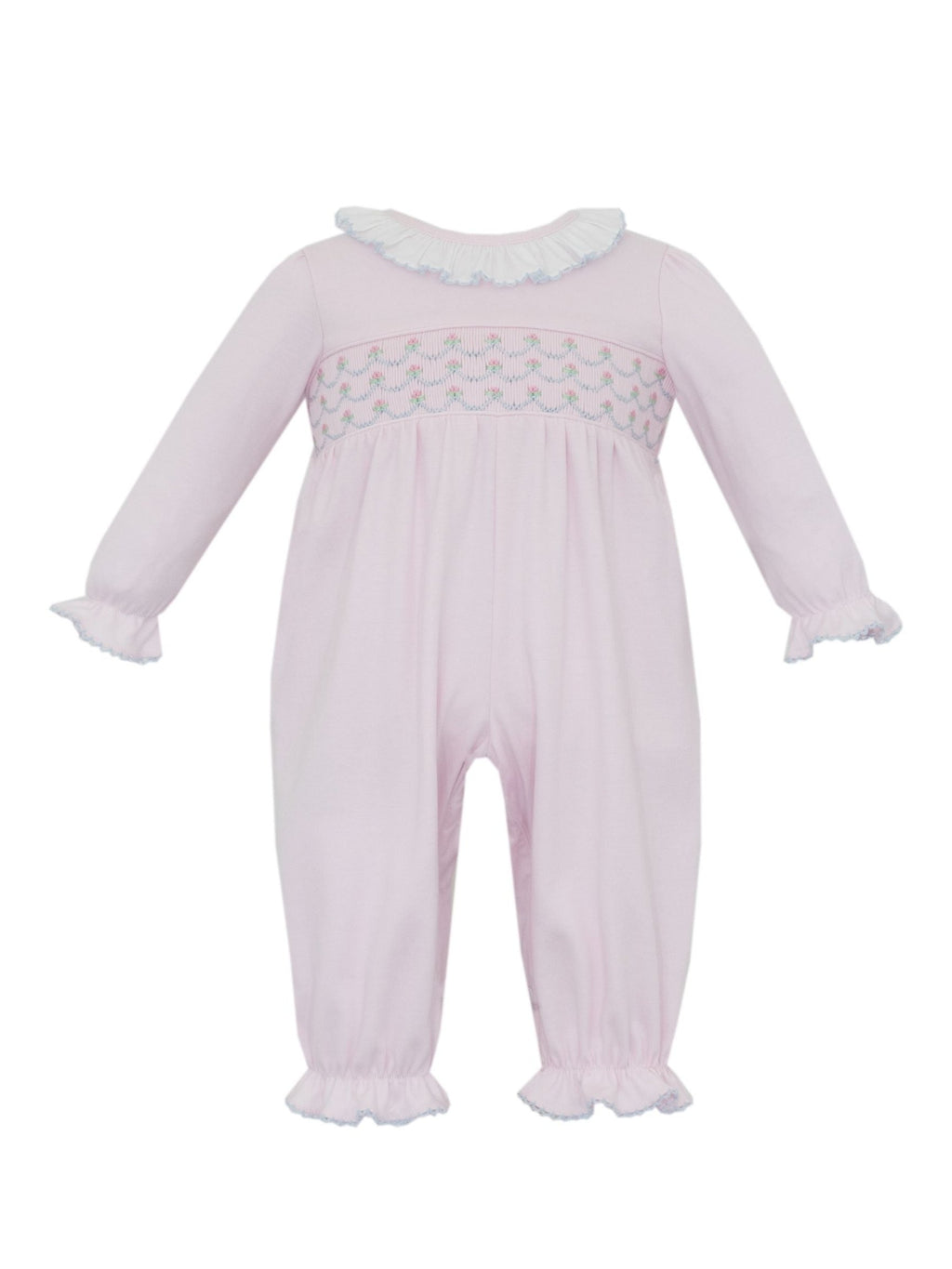Ellie Solid Pink Knit Long Footie L/S
