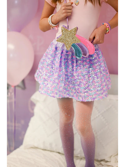 Purple Party Sequins Skirt