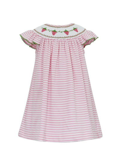 STRAWBERRY Pink Stripe Knit Bishop Dress