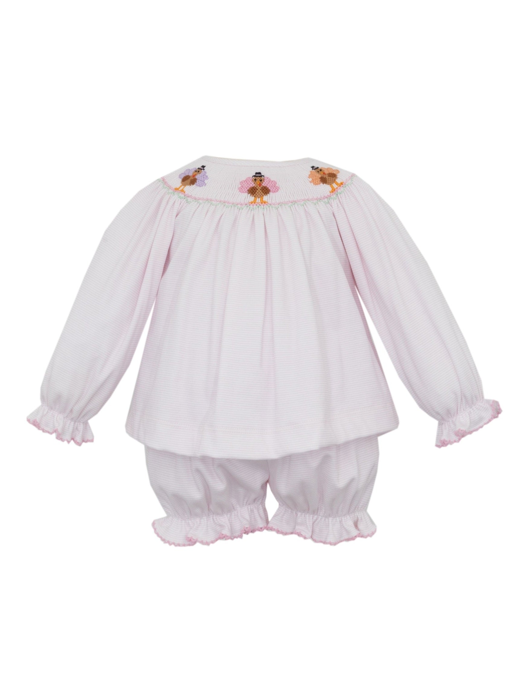 Turkey Girl´S Knit Stripe Bishop Bloomer Set L/S