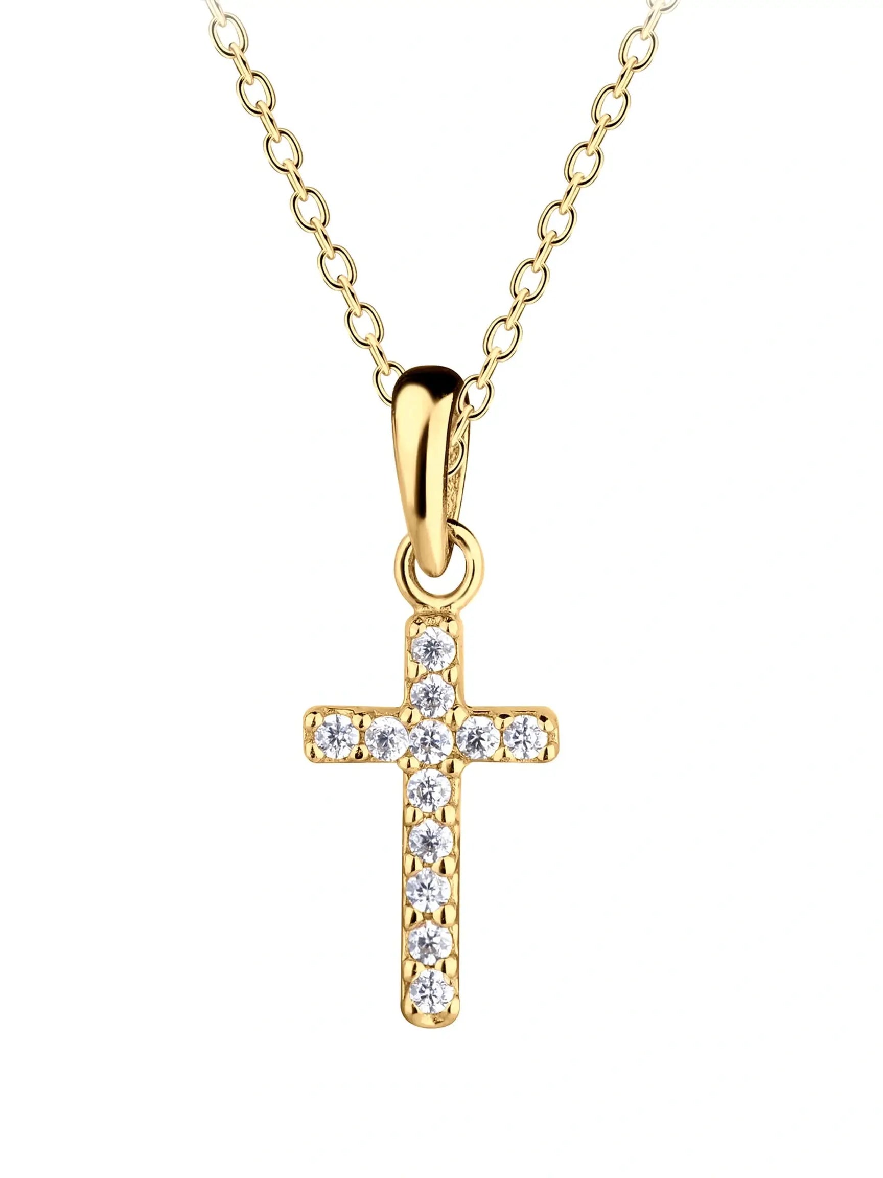 14K Gold-Plated Cross Necklace