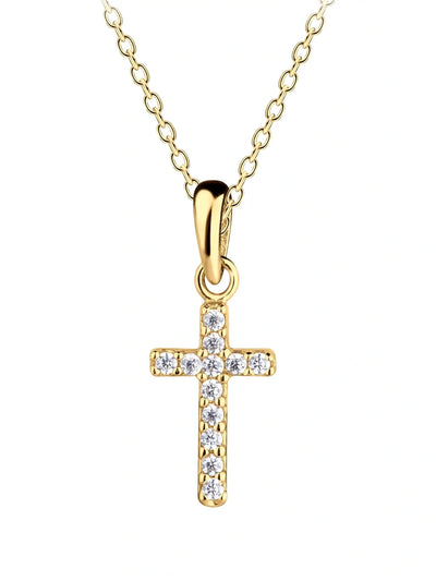 14K Gold-Plated Cross Necklace