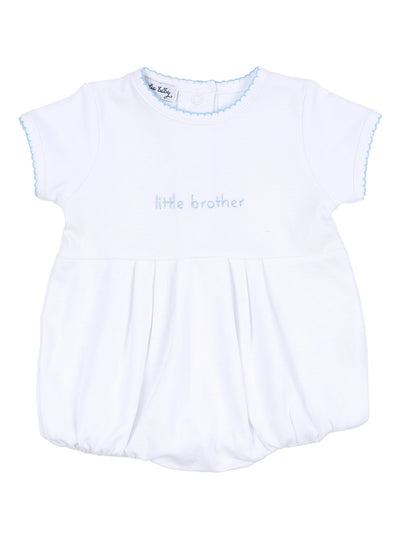 Big and Little Embroidered Boy Bubble - Blue