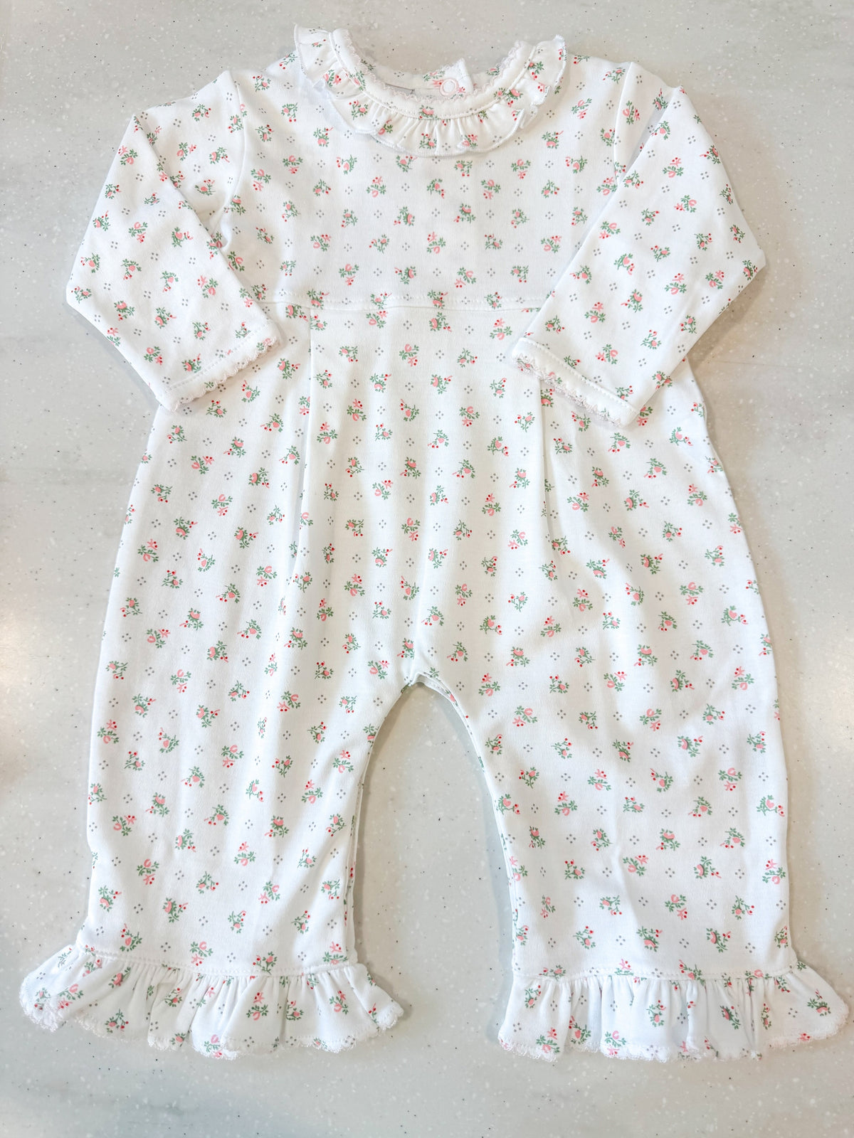 Letter Bow Embroidered Floral Romper