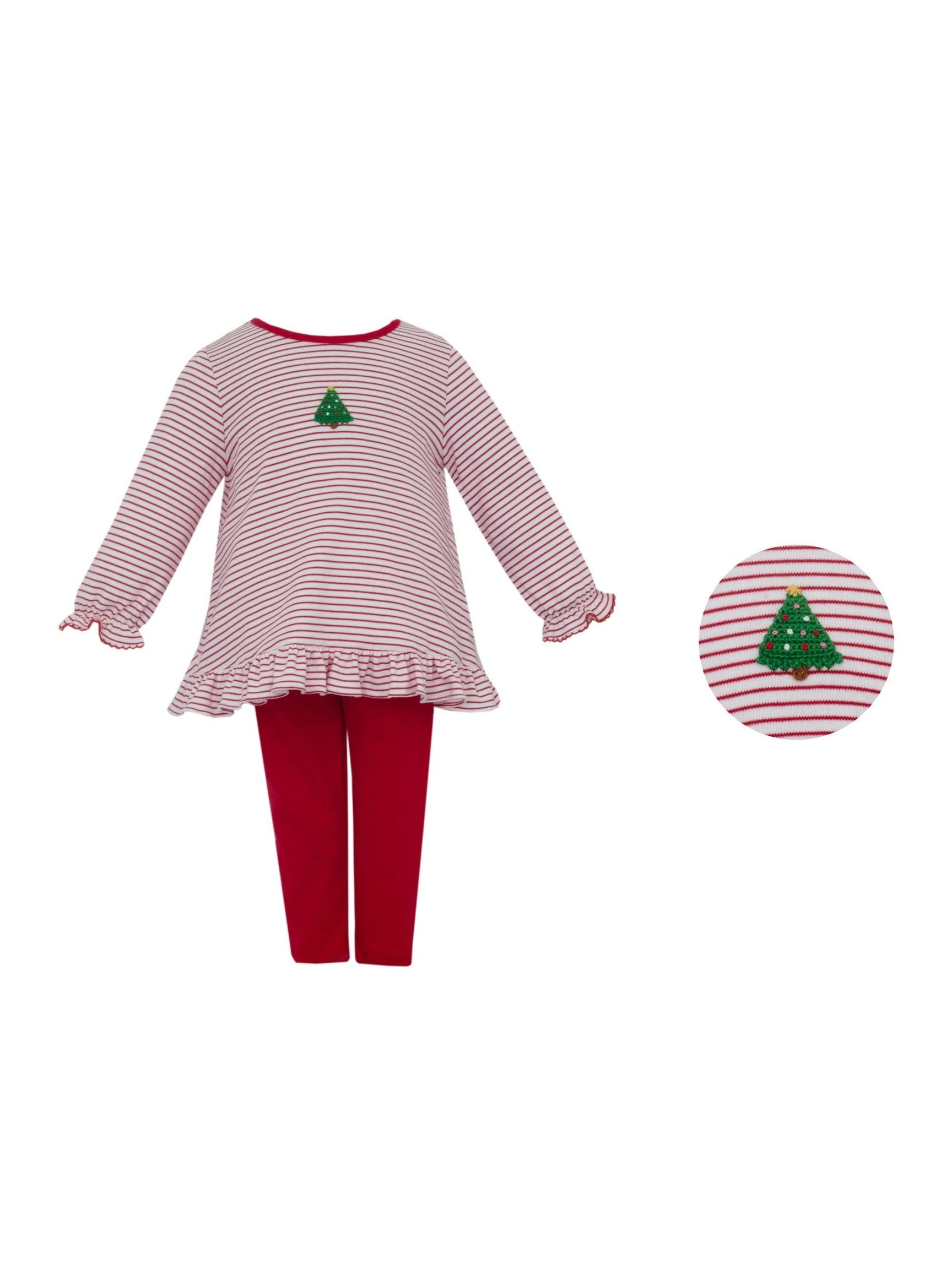 X´Mas Tree Girl´S Knit Stripe Girl'S Tunic Set L/S