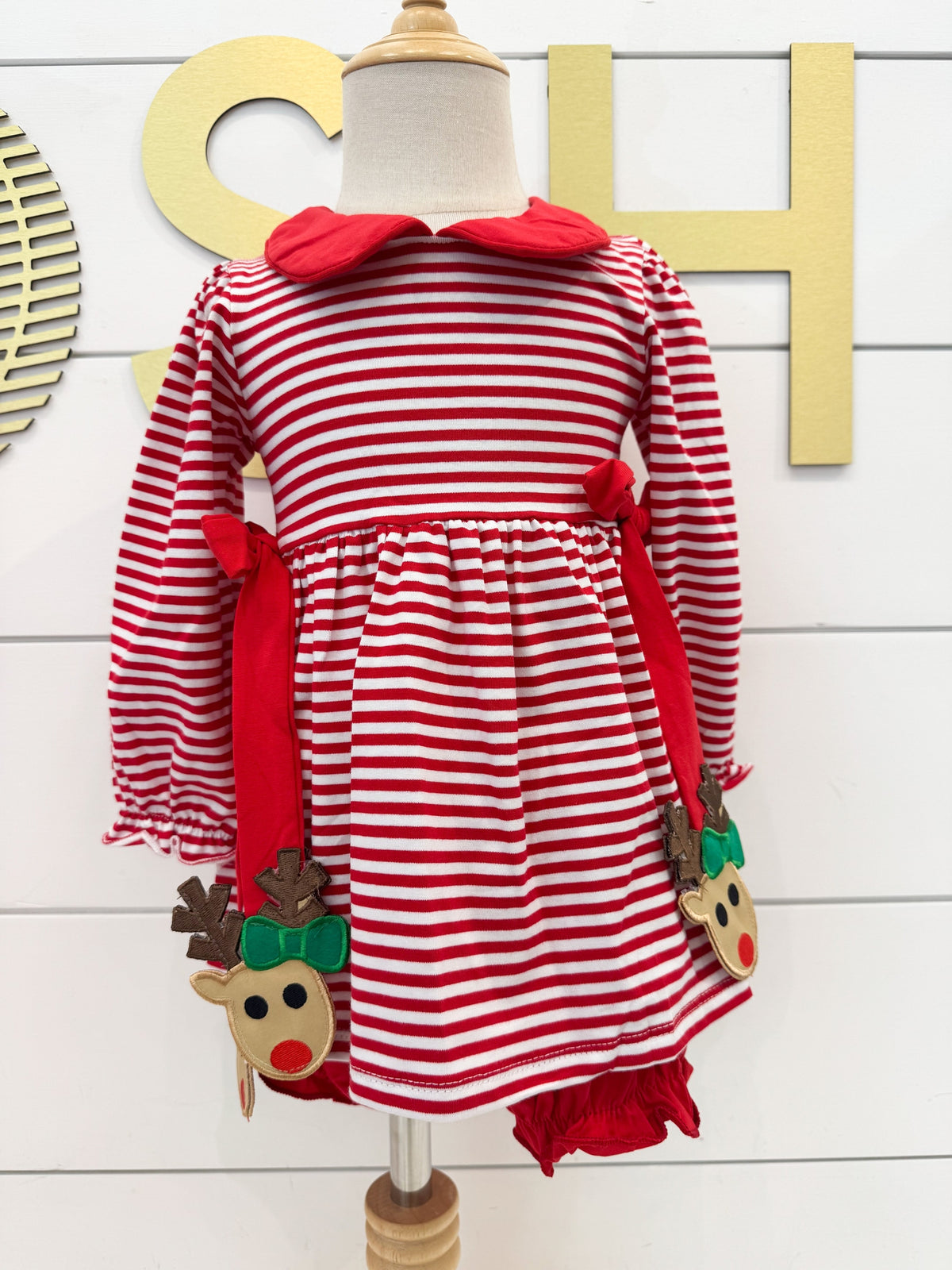 Reindeer Tag Tie Bloomer Set