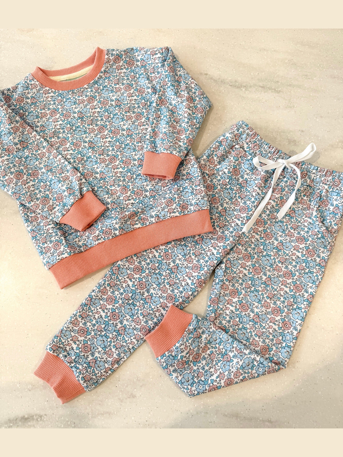 Pink/Blue Floral Jogger Set