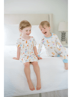 Dog Party 2 Piece Pajama - Blue