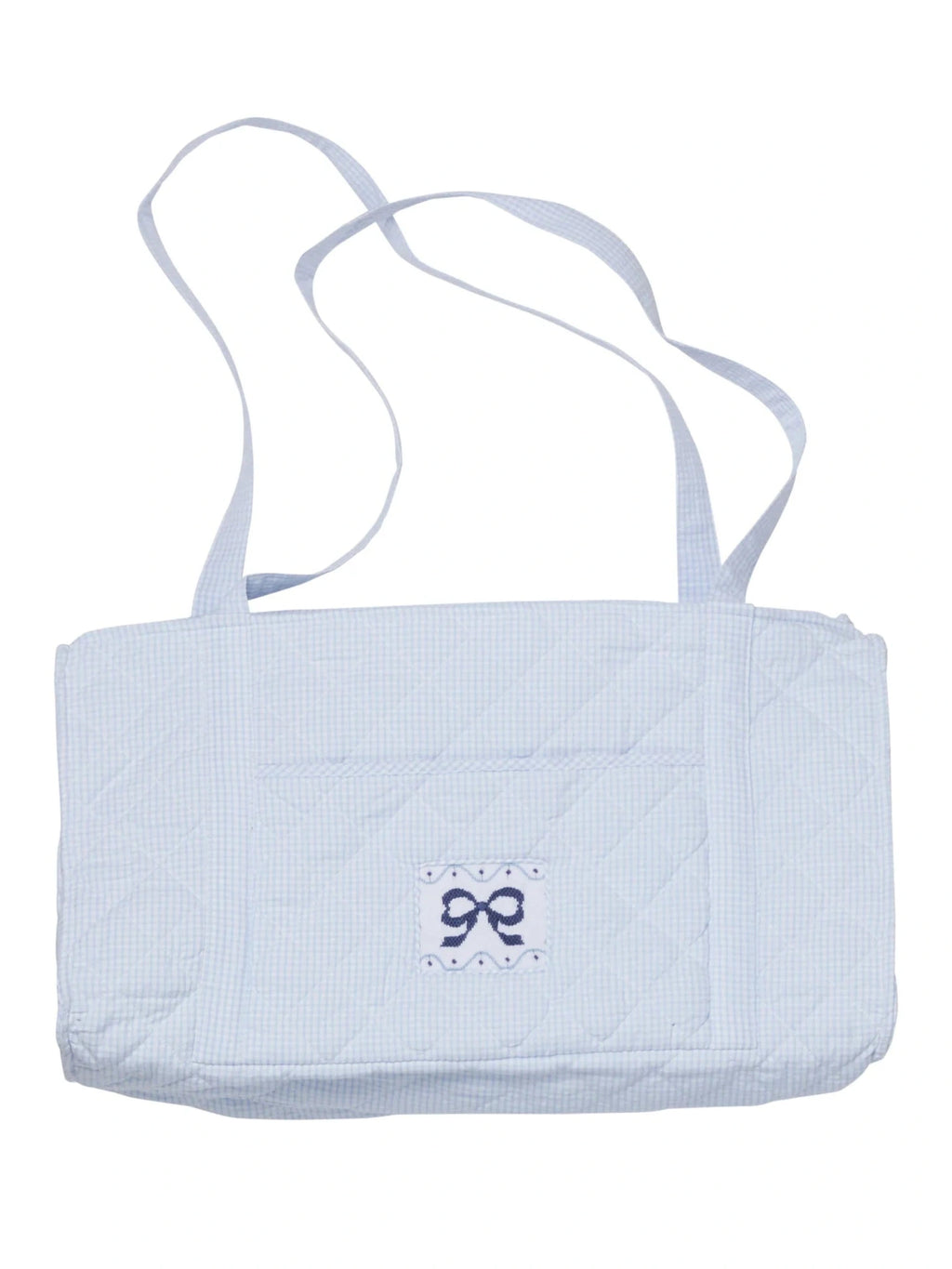 Quilted Luggage - Blue Bow