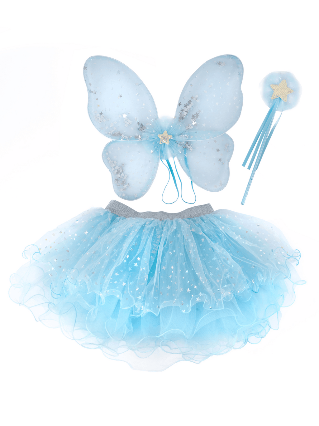 Iridescent Celestial Fairy Wings, Tutu, & Wand Set