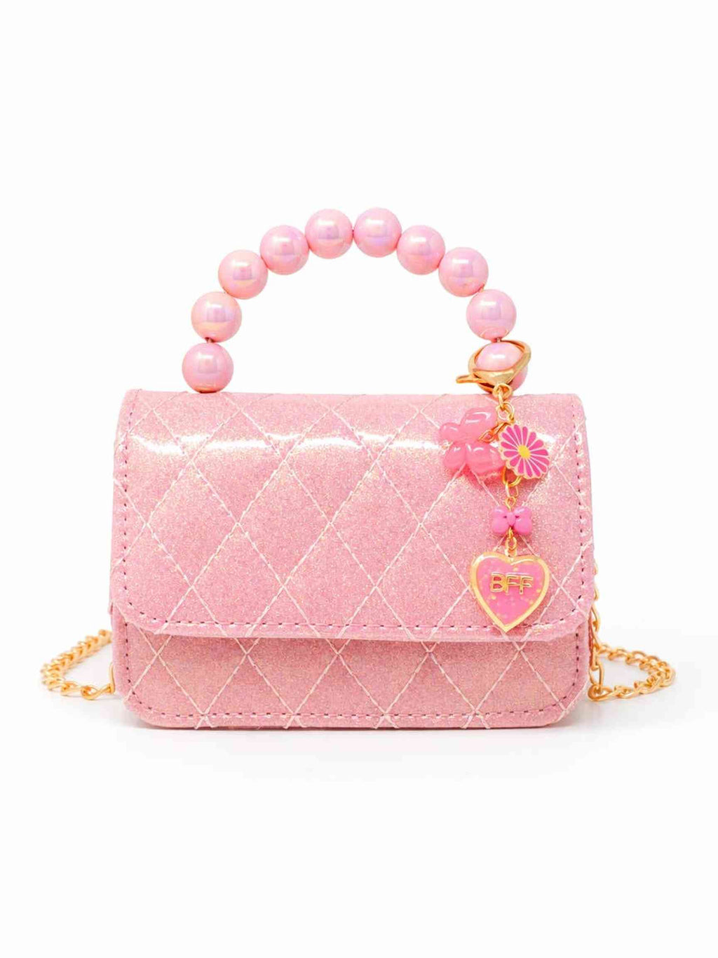 Quilted Bff Blossom Pearl Handle Handbag - Posh Tots Children's Boutique