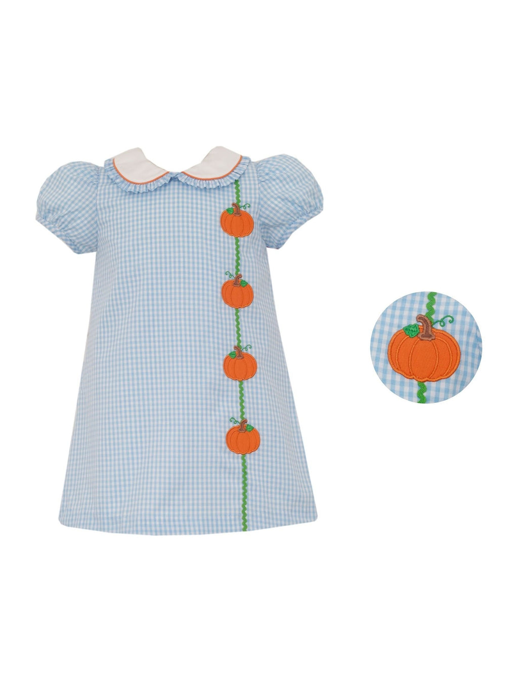 Blue Gingham Dress Short-Sleeves