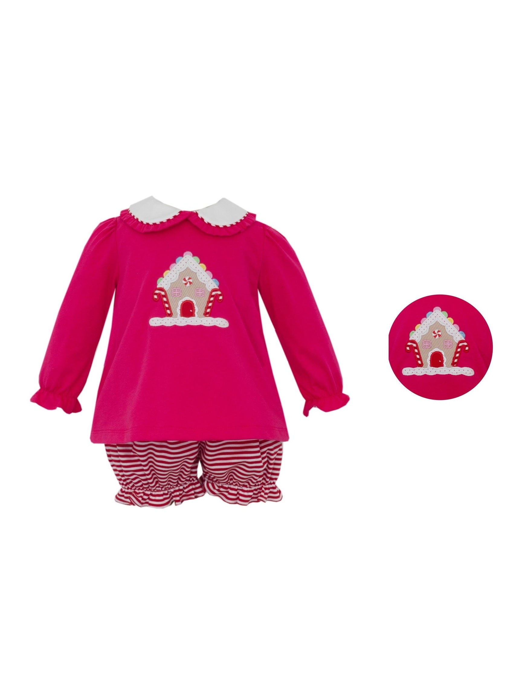 Hot Pink Knit Bloomer Set Long-Sleeves