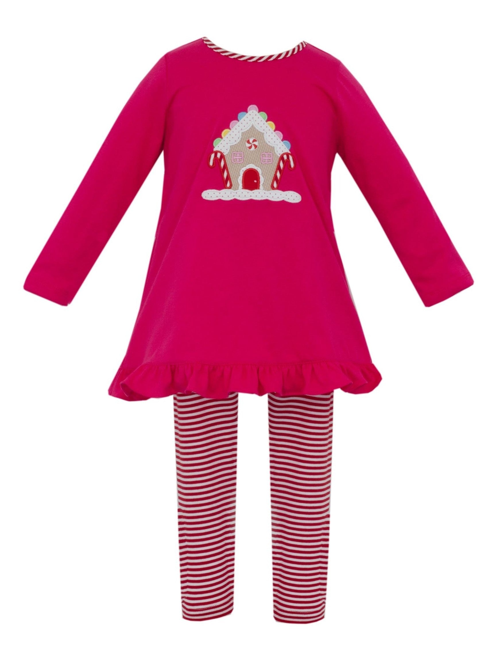 Hot Pink Knit Tunic Set Long-Sleeves