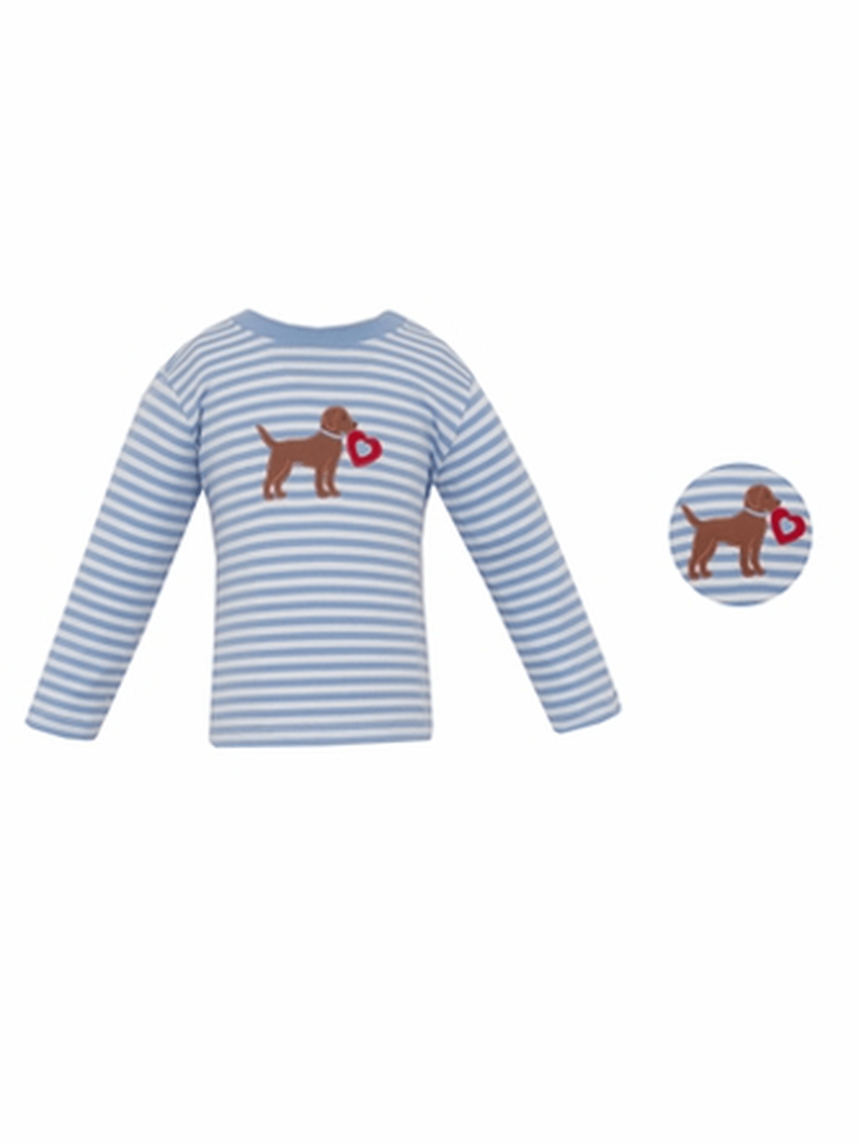 Blue Knit Stripe T-Shirt Long-Sleeves