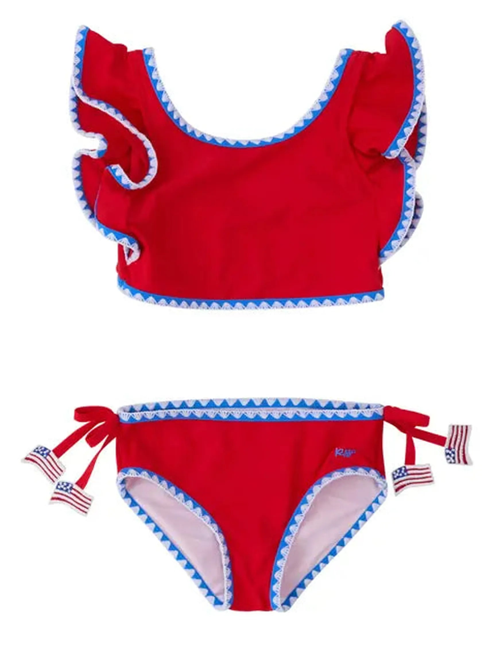 Girls Crochet Detail Butterfly Tankini 2-Piece Swimsuit