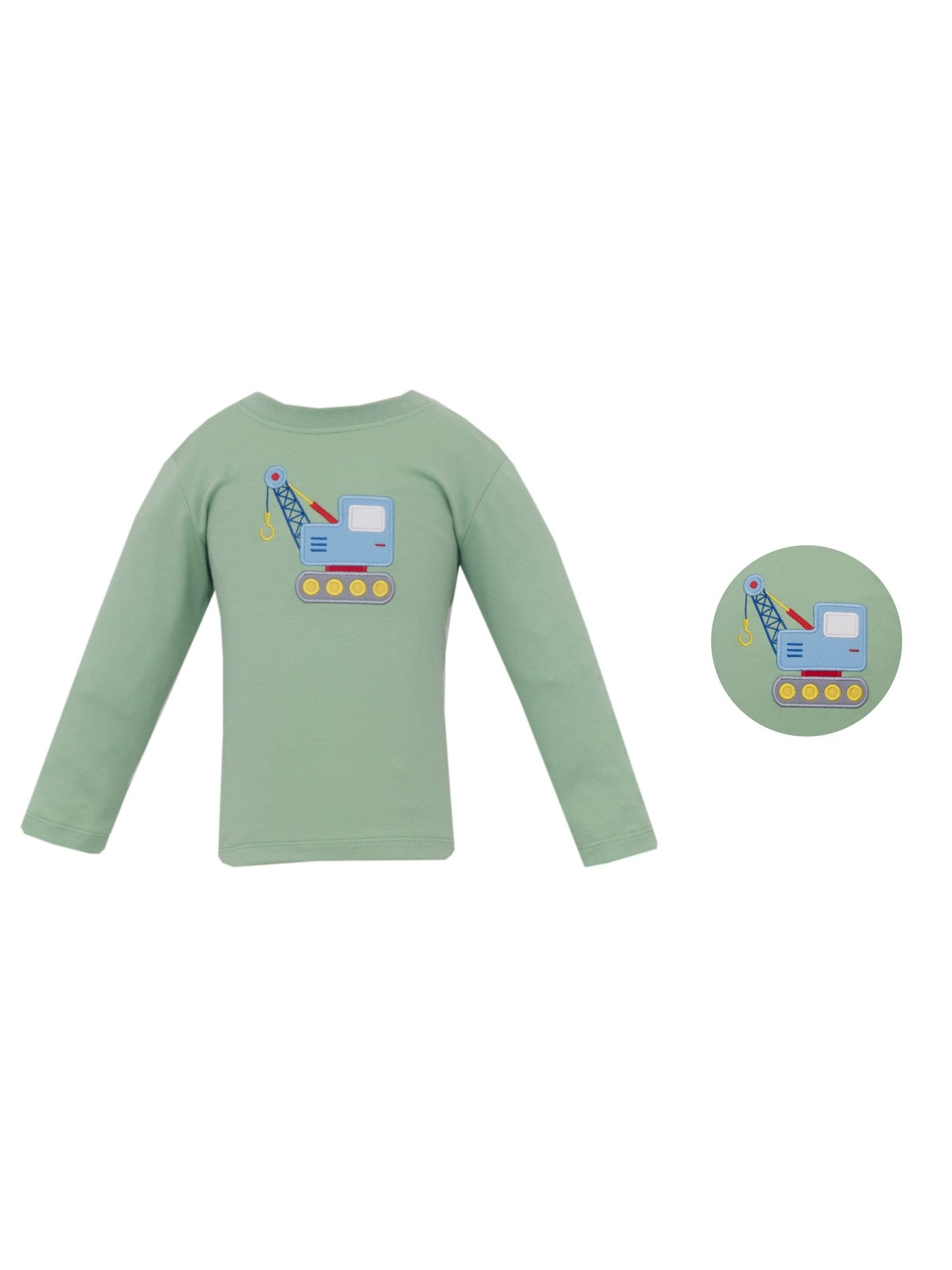 Light Green Knit T-Shirt Long-Sleeves