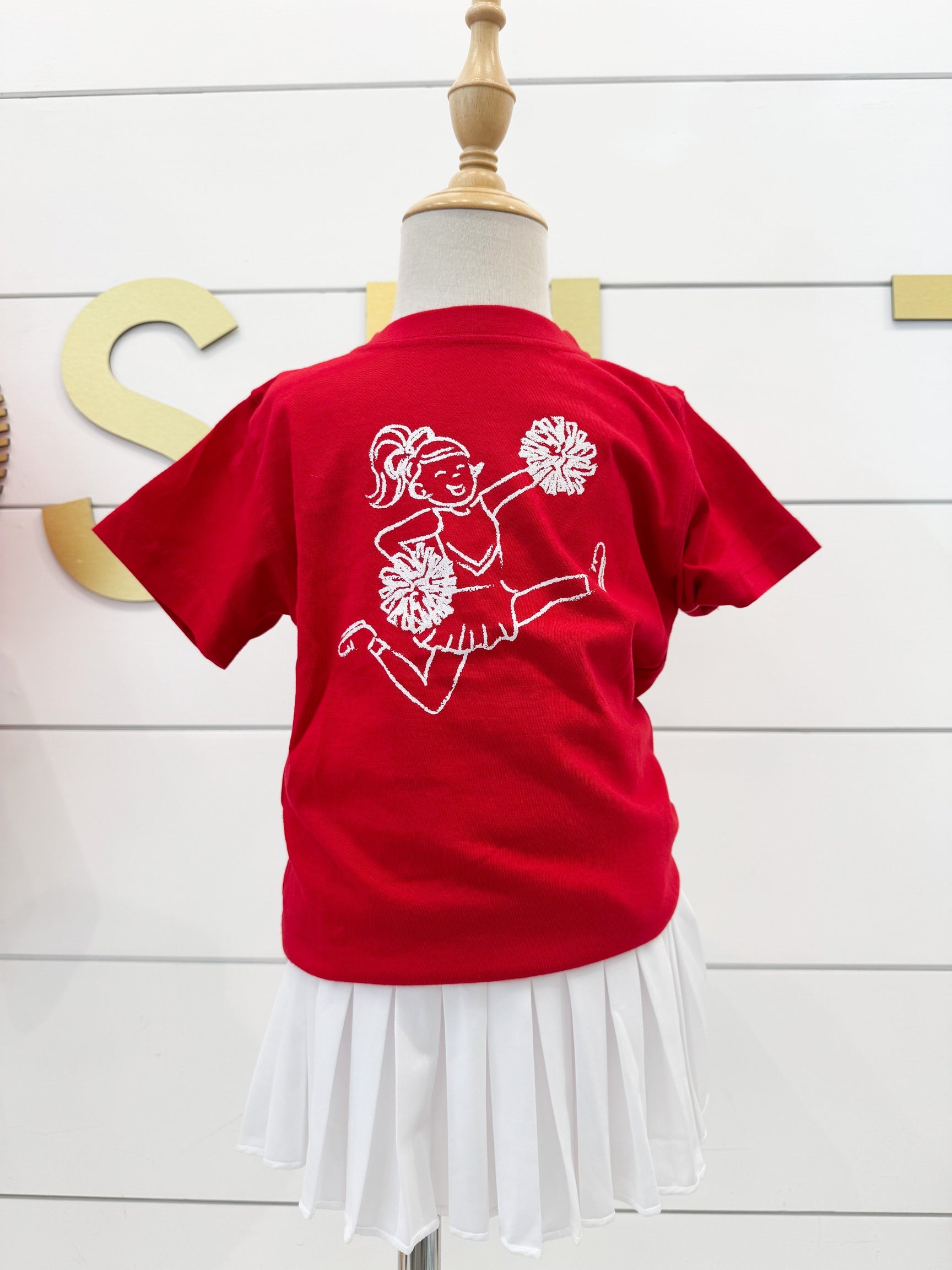 Crimson/Whte Cheerleader SS T-Shirt