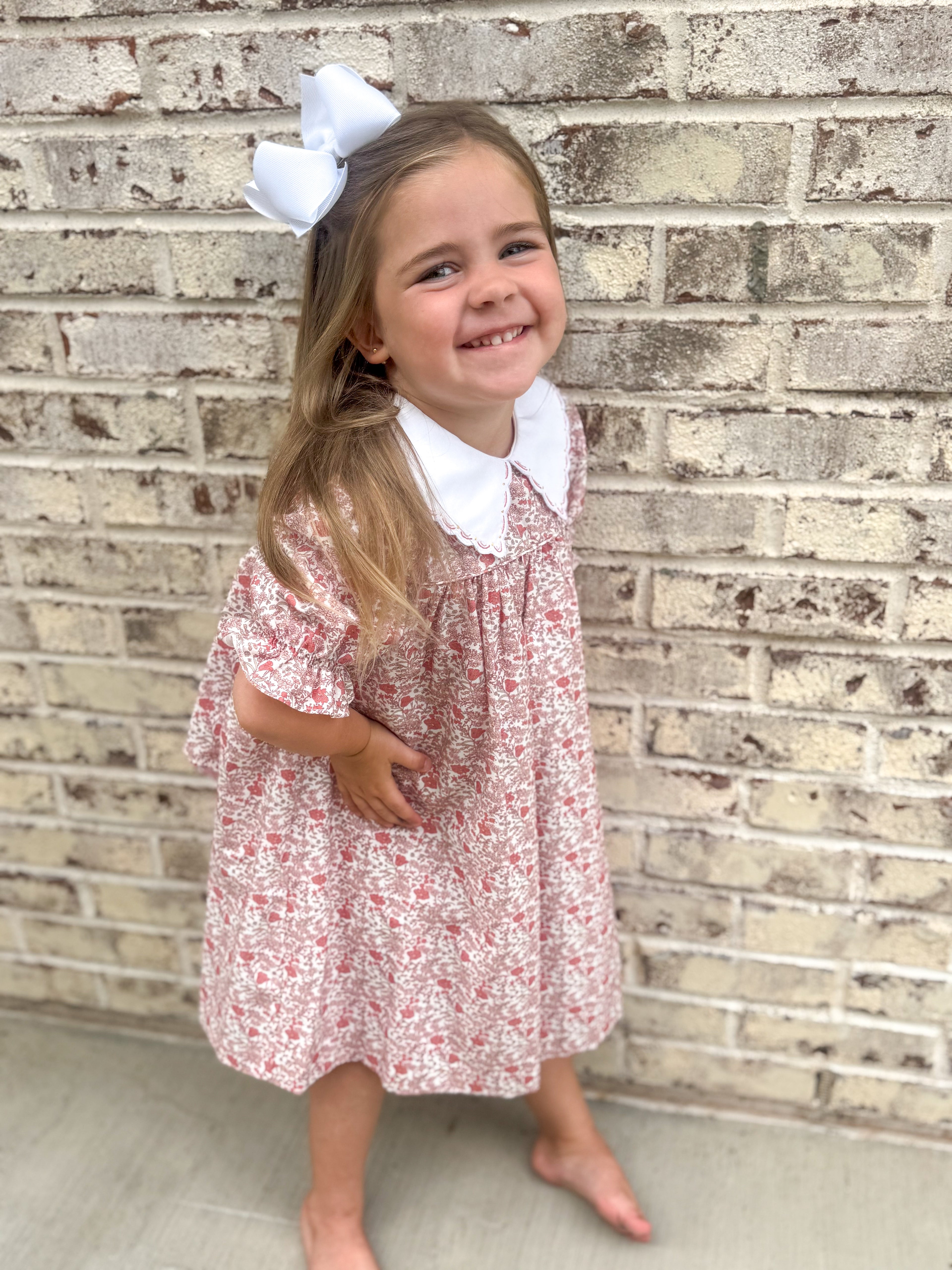 Retro Floral Pink Miller Dress