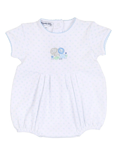 Little Safari Embroidered Bubble - Light Blue