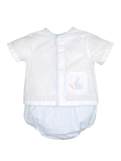 Bunny Embroidered Boy Diaper Set