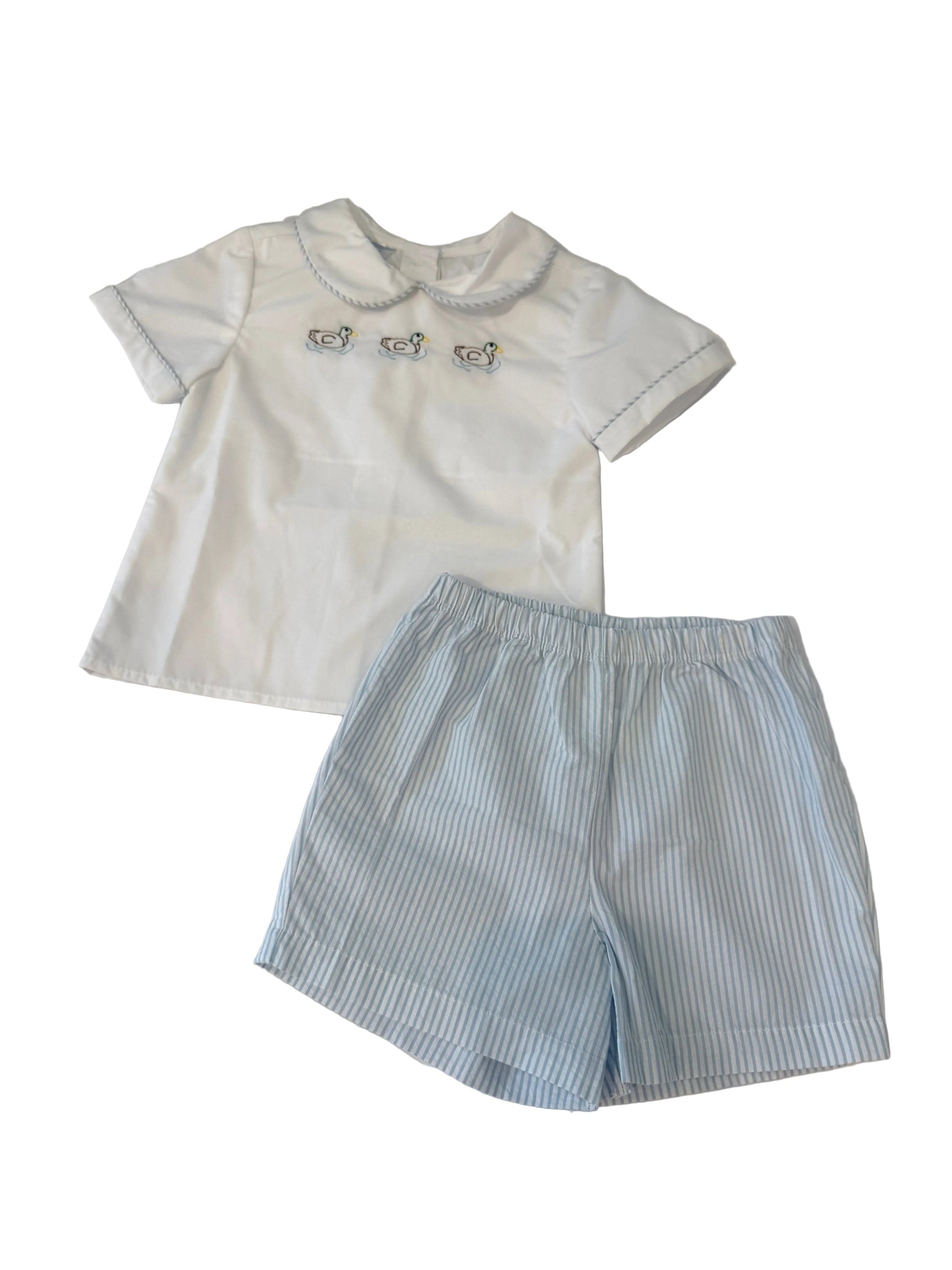 Embroidered Mallard Boy Short Set