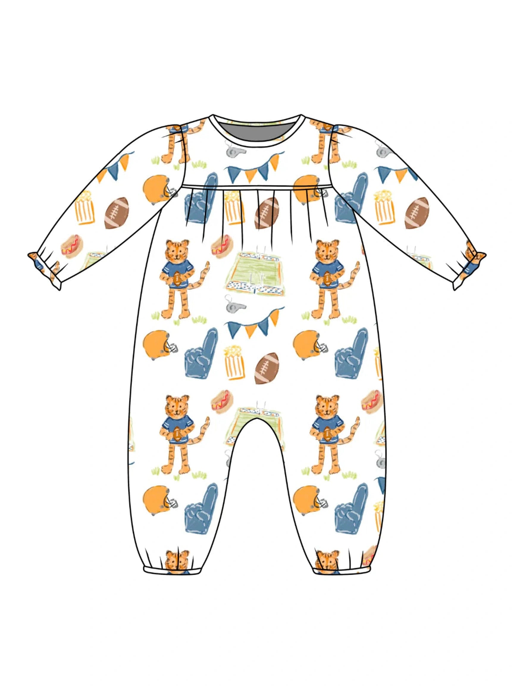 PRE-ORDER Ruthie Romper - Game Day Tiger