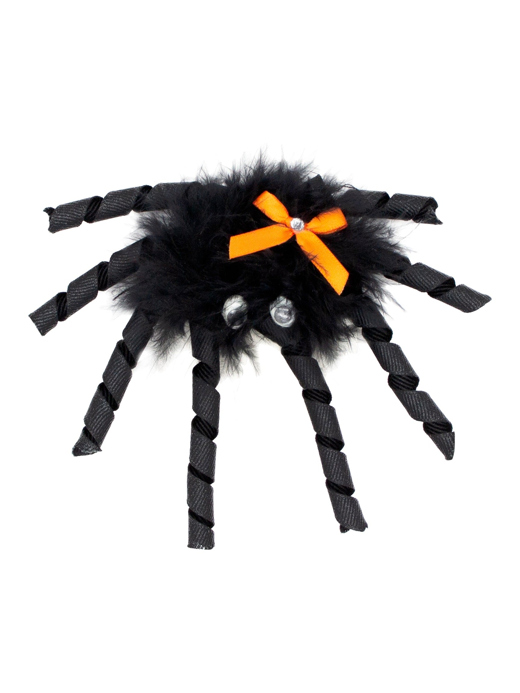Fuzzy Spider with Bow Hair Clip