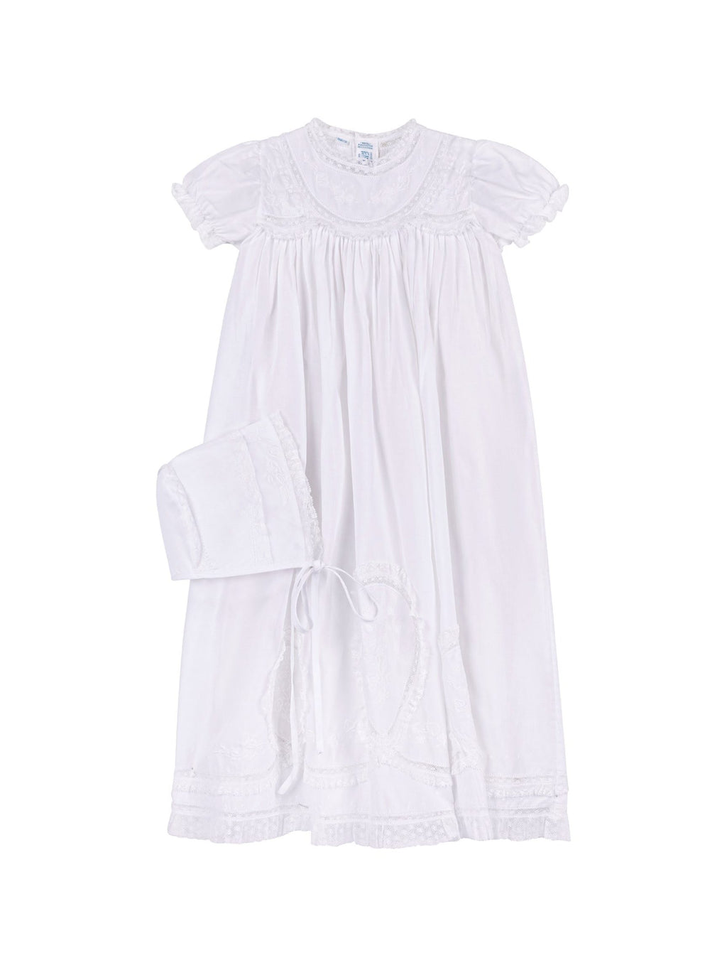 Lacy Yoke Christening Gown Set